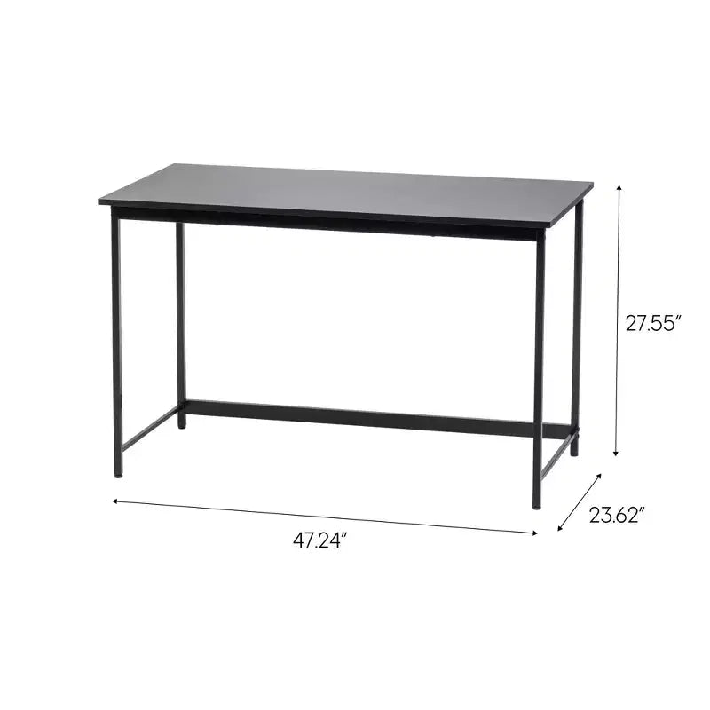 IRIS USA Scrivania Semplice, Scrivania Base per Computer, Tavolo per Laptop, Scrivania da Ufficio, Nera, Tavolo da Studio