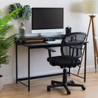 IRIS USA Scrivania Semplice, Scrivania Base per Computer, Tavolo per Laptop, Scrivania da Ufficio, Nera, Tavolo da Studio