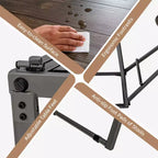 Costway Set Tavolo da Bar Rotondo da 3 Pezzi e 2 Sgabelli Pieghevoli con Struttura in Metallo