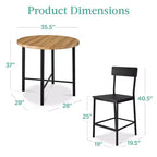 Set da pranzo moderno Best Choice Products a 5 pezzi, altezza bancone, rotondo, con 4 sedie, tavolo spesso 3,8 cm