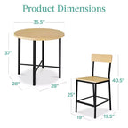 Set da pranzo moderno Best Choice Products a 5 pezzi, altezza bancone, rotondo, con 4 sedie, tavolo spesso 3,8 cm