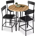 Set da pranzo moderno Best Choice Products a 5 pezzi, altezza bancone, rotondo, con 4 sedie, tavolo spesso 3,8 cm