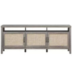 Mobile porta TV Costway, centro multimediale per TV fino a 65'' con ante in rattan
