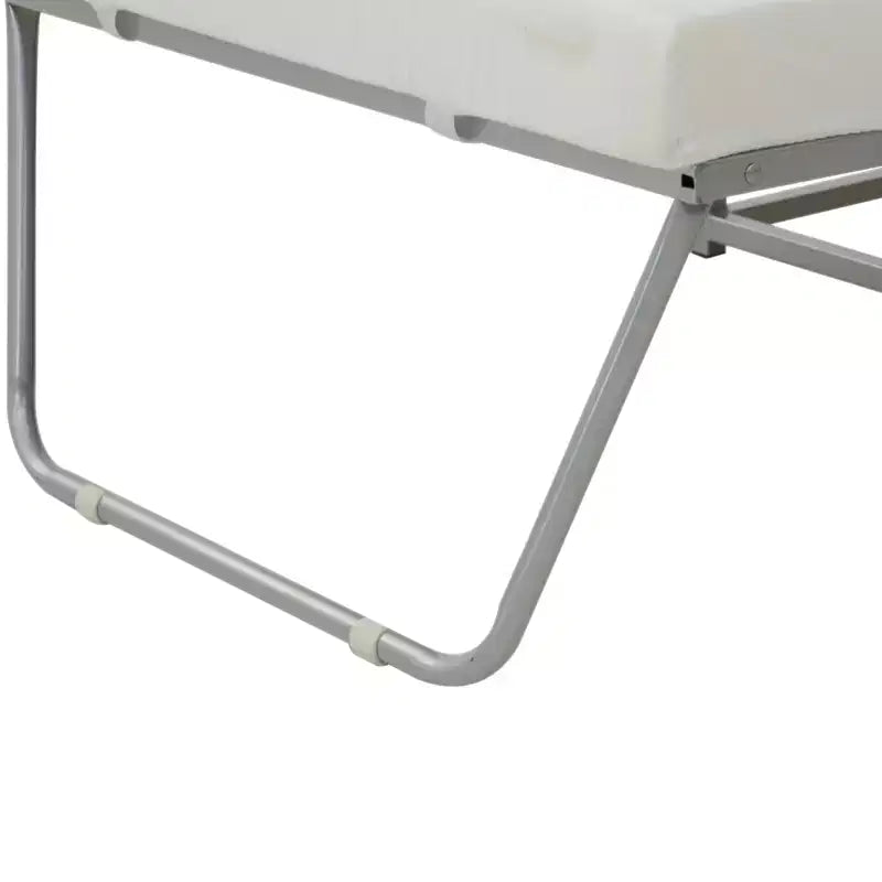 HOMCOM Pouf pieghevole 2 in 1, letto convertibile per ospiti con spessa imbottitura in schiuma e contenitore per piccoli spazi, soggiorno, grigio