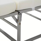 HOMCOM Pouf pieghevole 2 in 1, letto convertibile per ospiti con spessa imbottitura in schiuma e contenitore per piccoli spazi, soggiorno, grigio