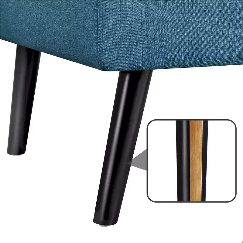 Yaheetech Poltrona Moderna da Salotto in Tessuto con Bottoni e Gambe in Legno di Caucciù