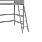 Letto a soppalco in legno per ragazzi con scaletta, struttura in legno, non è necessaria la rete a molle - ModernLuxe