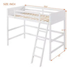 Letto a soppalco in legno per ragazzi con scaletta, struttura in legno, non è necessaria la rete a molle - ModernLuxe
