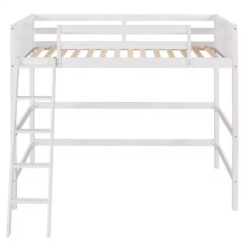Letto a soppalco in legno per ragazzi con scaletta, struttura in legno, non è necessaria la rete a molle - ModernLuxe