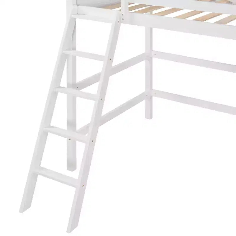 Letto a soppalco in legno per ragazzi con scaletta, struttura in legno, non è necessaria la rete a molle - ModernLuxe