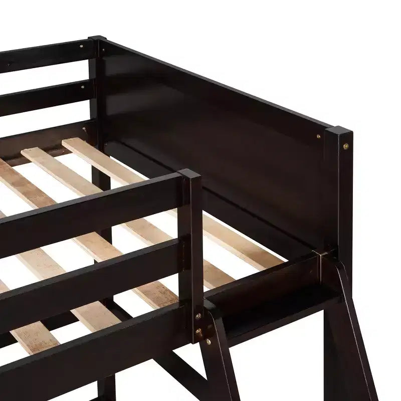 Letto a soppalco in legno per ragazzi con scaletta, struttura in legno, non è necessaria la rete a molle - ModernLuxe