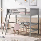Letto a soppalco in legno per ragazzi con scaletta, struttura in legno, non è necessaria la rete a molle - ModernLuxe