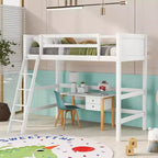 Letto a soppalco in legno per ragazzi con scaletta, struttura in legno, non è necessaria la rete a molle - ModernLuxe