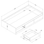 Letto Essential Mates di Step One con 3 cassetti - South Shore