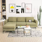 Divano componibile a L a 3 posti Costway con chaise longue reversibile e 2 porte USB