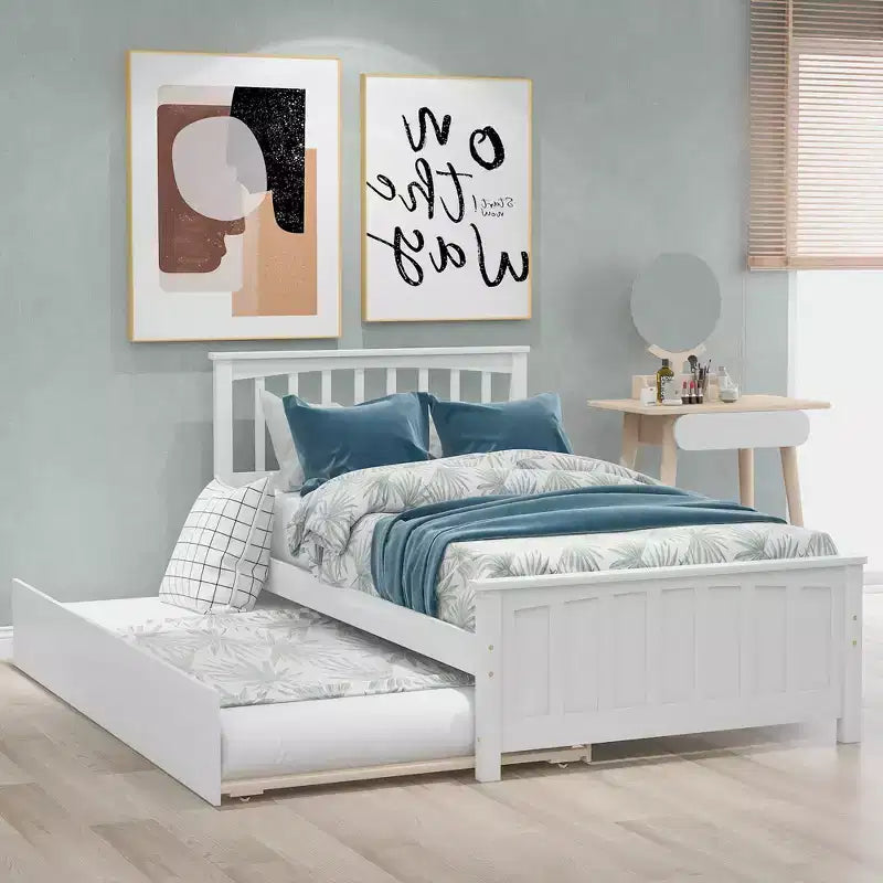 Letto a piattaforma a una piazza con letto estraibile - ModernLuxe