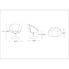 Set di 2 sedie Hopper Wool Blend regolabili in altezza - Manhattan Comfort
