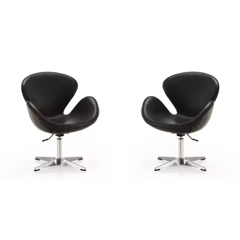 Set di 2 sedie girevoli regolabili in similpelle color lampone - Manhattan Comfort