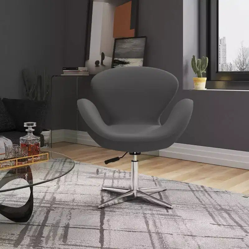 Set di 2 sedie girevoli regolabili in similpelle color lampone - Manhattan Comfort