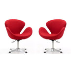 Set di 2 sedie girevoli regolabili in similpelle color lampone - Manhattan Comfort