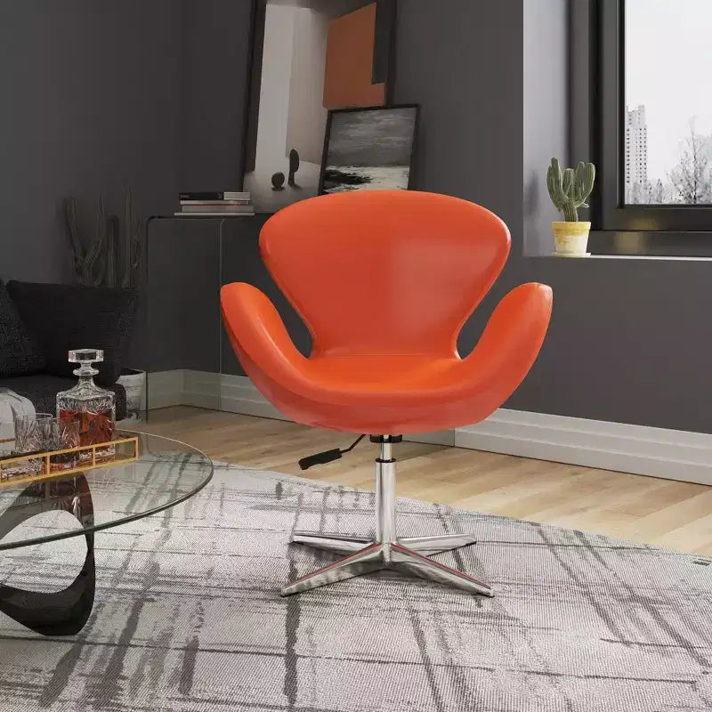 Set di 2 sedie girevoli regolabili in similpelle color lampone - Manhattan Comfort