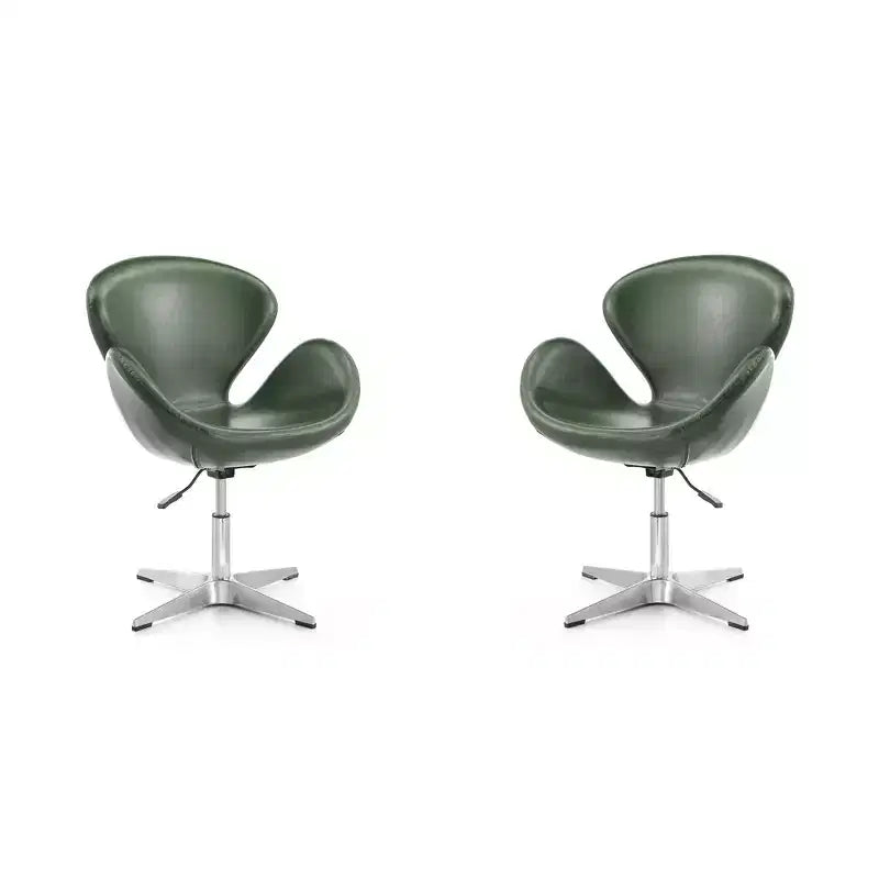 Set di 2 sedie girevoli regolabili in similpelle color lampone - Manhattan Comfort