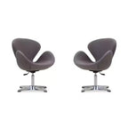 Set di 2 sedie girevoli regolabili in similpelle color lampone - Manhattan Comfort