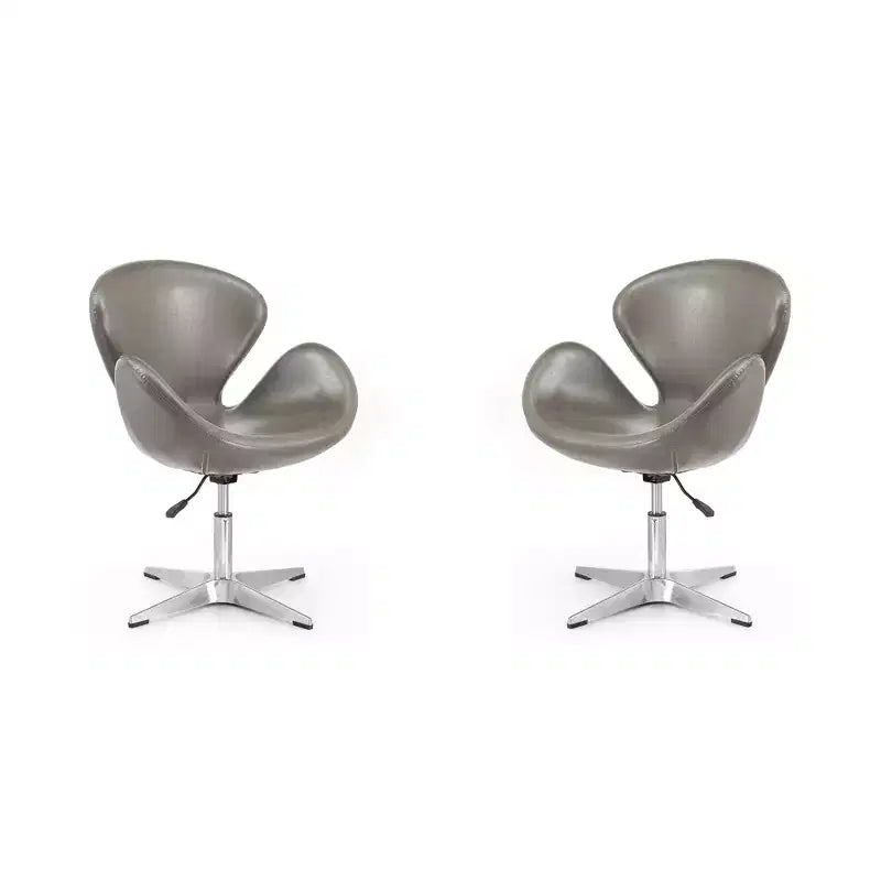 Set di 2 sedie girevoli regolabili in similpelle color lampone - Manhattan Comfort