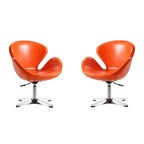 Set di 2 sedie girevoli regolabili in similpelle color lampone - Manhattan Comfort