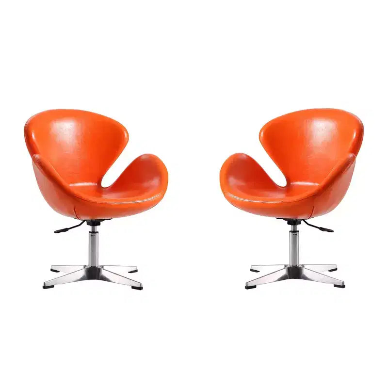 Set di 2 sedie girevoli regolabili in similpelle color lampone - Manhattan Comfort