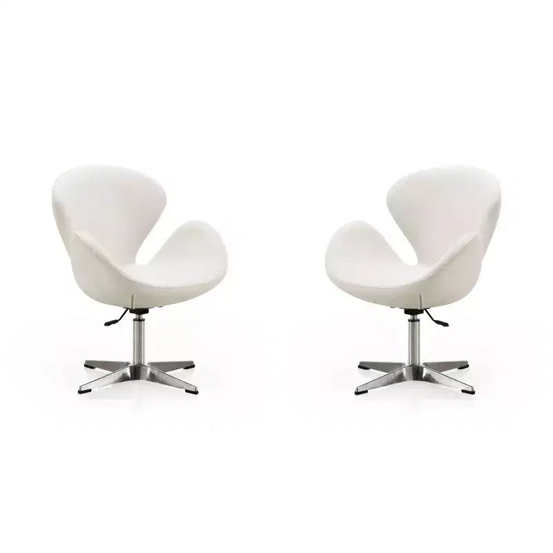 Set di 2 sedie girevoli regolabili in similpelle color lampone - Manhattan Comfort