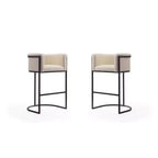 Set of 2 Cosmopolitan Upholstered Metal Barstools - Manhattan Comfort