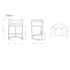 Set di 2 sgabelli da bar in metallo imbottiti Cosmopolitan - Manhattan Comfort