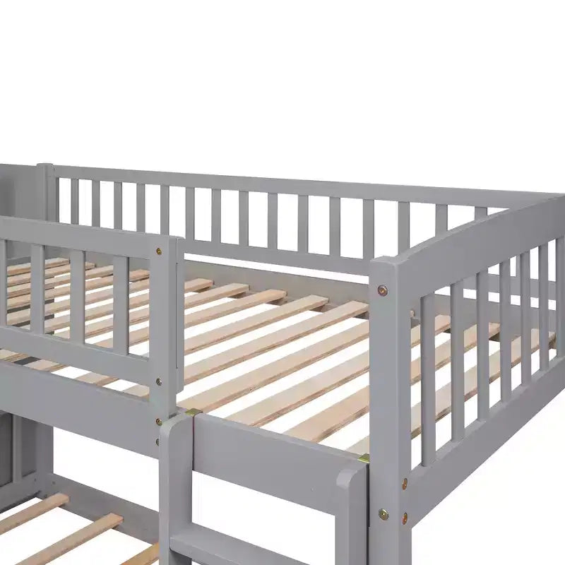 Letto a castello ModernLuxe con scaletta e due cassetti (due letti singoli)