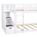 Letto a castello ModernLuxe con scaletta e due cassetti (due letti singoli)