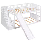 Letto a castello ModernLuxe con scaletta e due cassetti (due letti singoli)