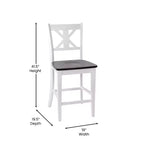 Flash Furniture Gwendolyn Set di 2 Sgabelli da Bar Moderni in Legno Massello di Grado Commerciale Stile Fattoria Altezza Bancone