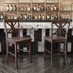 Flash Furniture Gwendolyn Set di 2 Sgabelli da Bar Moderni in Legno Massello di Grado Commerciale Stile Fattoria Altezza Bancone