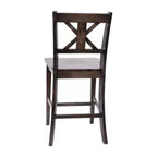 Flash Furniture Gwendolyn Set di 2 Sgabelli da Bar Moderni in Legno Massello di Grado Commerciale Stile Fattoria Altezza Bancone