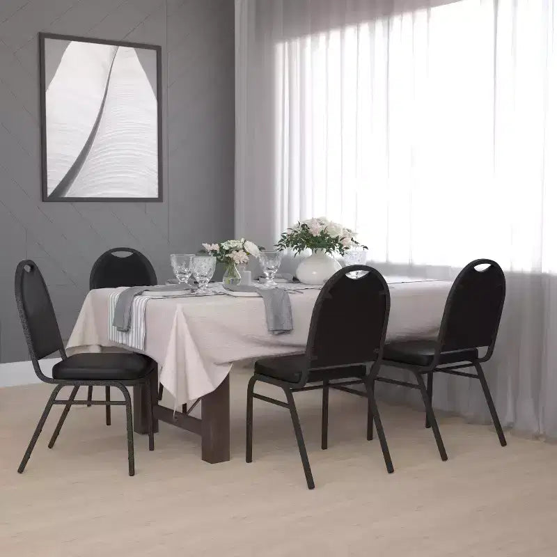 Flash Furniture Serie HERCULES Set di 4 sedie impilabili per banchetti, con schienale a cupola, capacità di 227 kg, con telaio in metallo, per uso commerciale