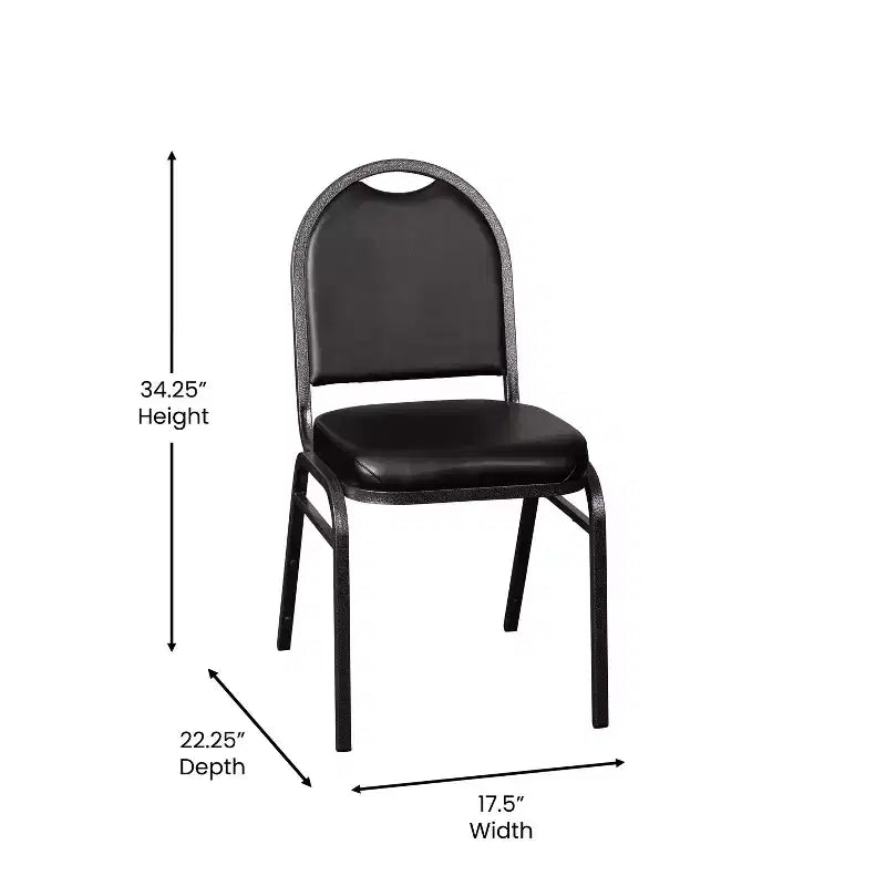 Flash Furniture Serie HERCULES Set di 4 sedie impilabili per banchetti, con schienale a cupola, capacità di 227 kg, con telaio in metallo, per uso commerciale