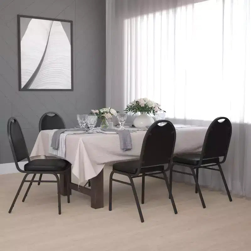 Flash Furniture Serie HERCULES Set di 4 sedie impilabili per banchetti, con schienale a cupola, capacità di 227 kg, con telaio in metallo, per uso commerciale