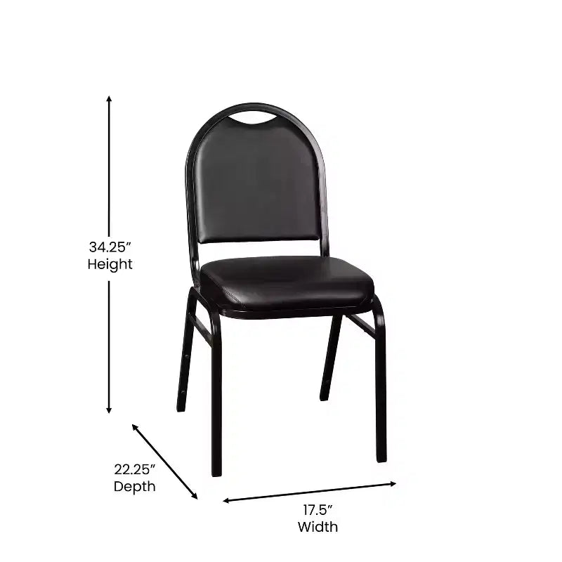 Flash Furniture Serie HERCULES Set di 4 sedie impilabili per banchetti, con schienale a cupola, capacità di 227 kg, con telaio in metallo, per uso commerciale