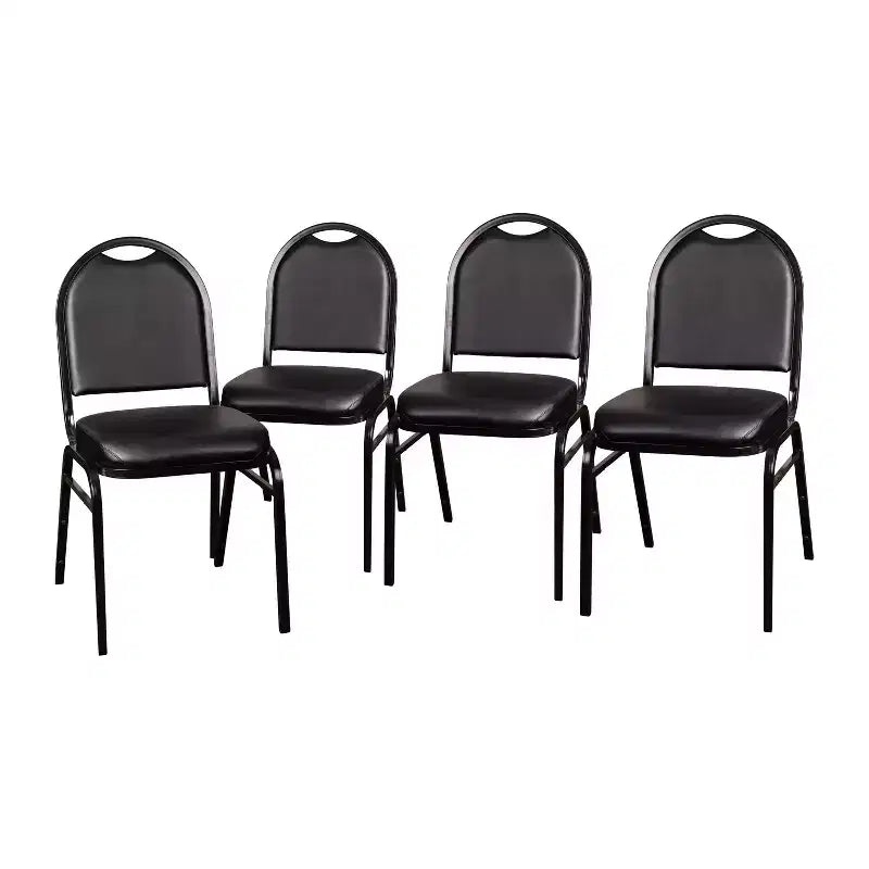 Flash Furniture Serie HERCULES Set di 4 sedie impilabili per banchetti, con schienale a cupola, capacità di 227 kg, con telaio in metallo, per uso commerciale