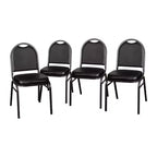 Flash Furniture Serie HERCULES Set di 4 sedie impilabili per banchetti, con schienale a cupola, capacità di 227 kg, con telaio in metallo, per uso commerciale