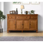 Credenza tradizionale Rick a 3 cassetti larga 58'' con gambe in legno massello | KARAT HOME