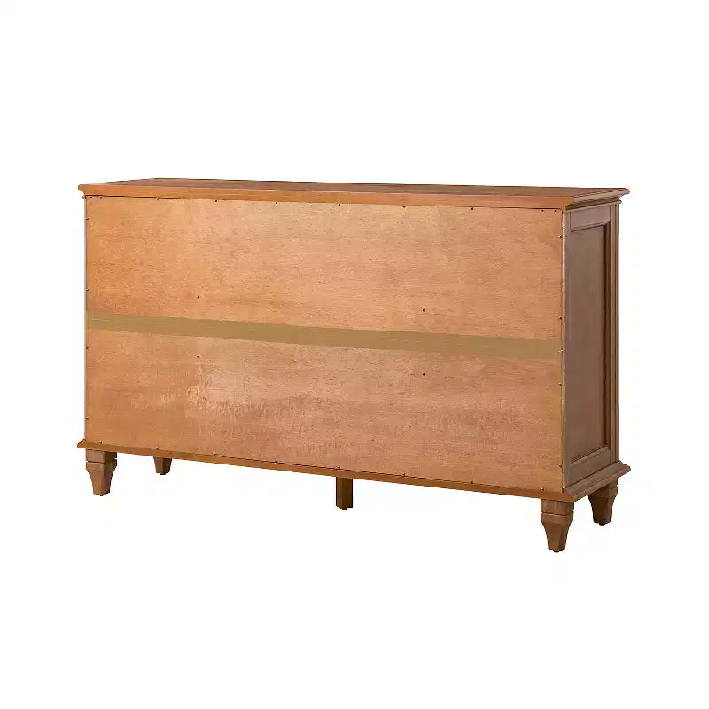 Credenza tradizionale Rick a 3 cassetti larga 58'' con gambe in legno massello | KARAT HOME