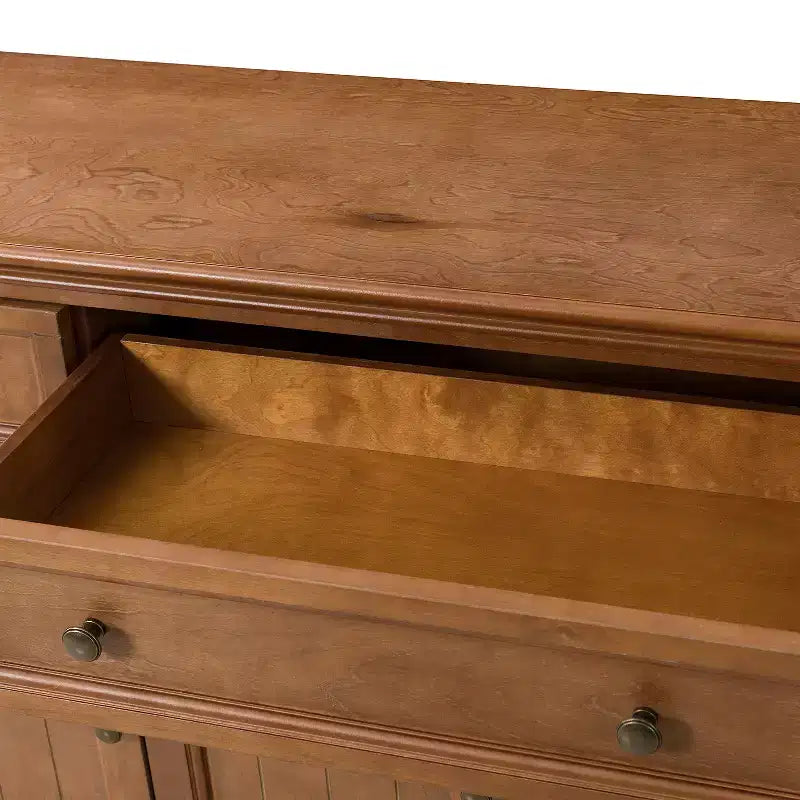 Credenza tradizionale Rick a 3 cassetti larga 58'' con gambe in legno massello | KARAT HOME