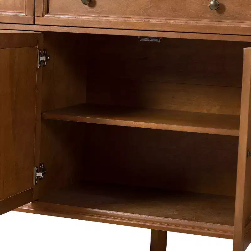 Credenza tradizionale Rick a 3 cassetti larga 58'' con gambe in legno massello | KARAT HOME