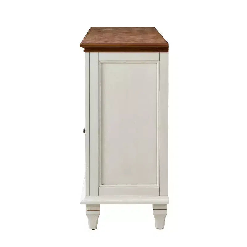 Credenza tradizionale Rick a 3 cassetti larga 58'' con gambe in legno massello | KARAT HOME